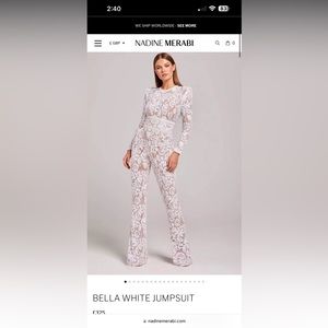 Nadine Merabi Bella White Jumpsuit